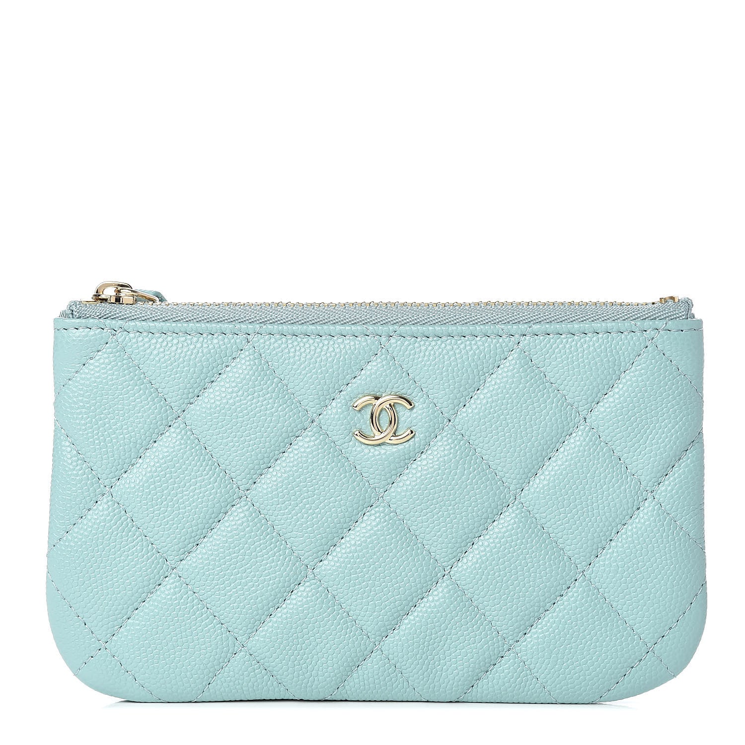 Chanel Caviar Quilted Small Cosmetic Case Light Blue 1 of 8
