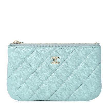 Chanel Caviar Quilted Small Cosmetic Case Light Blue 1 of 8