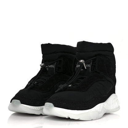 Chanel Nylon Suede Womens Short Boots 36.5 Black 5 of 16