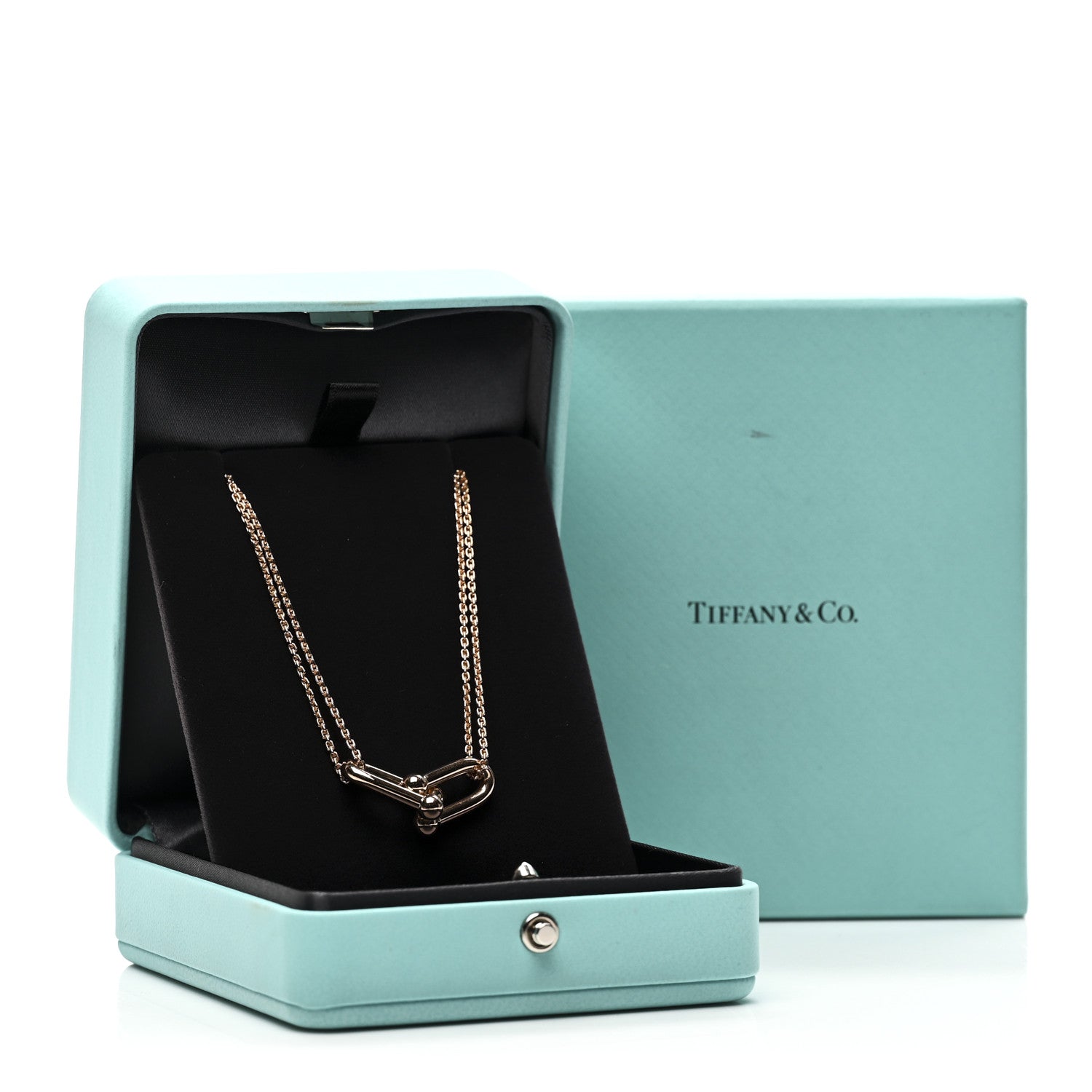 Tiffany 18K Rose Gold HardWear Double Link Pendant Necklace 6 of 6