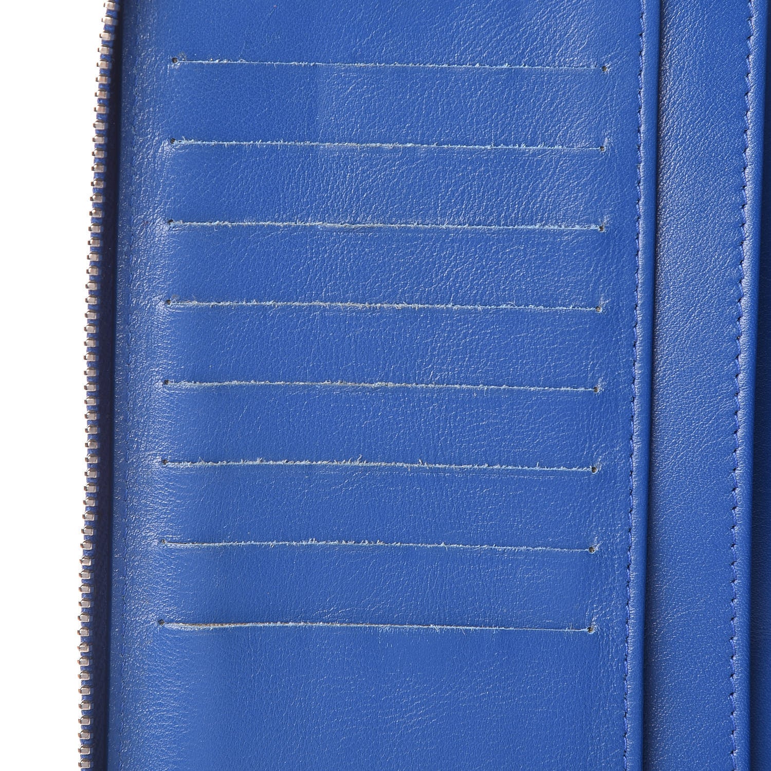 Chanel Patent Quilted Large Zip Around Organizer Wallet Blue 10 of 13