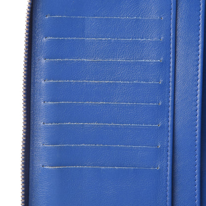 Chanel Patent Quilted Large Zip Around Organizer Wallet Blue 10 of 13