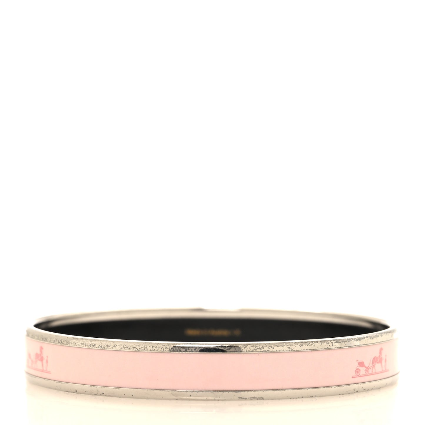 Enamel Printed Narrow Caleche Bracelet 70 Rose Dragee