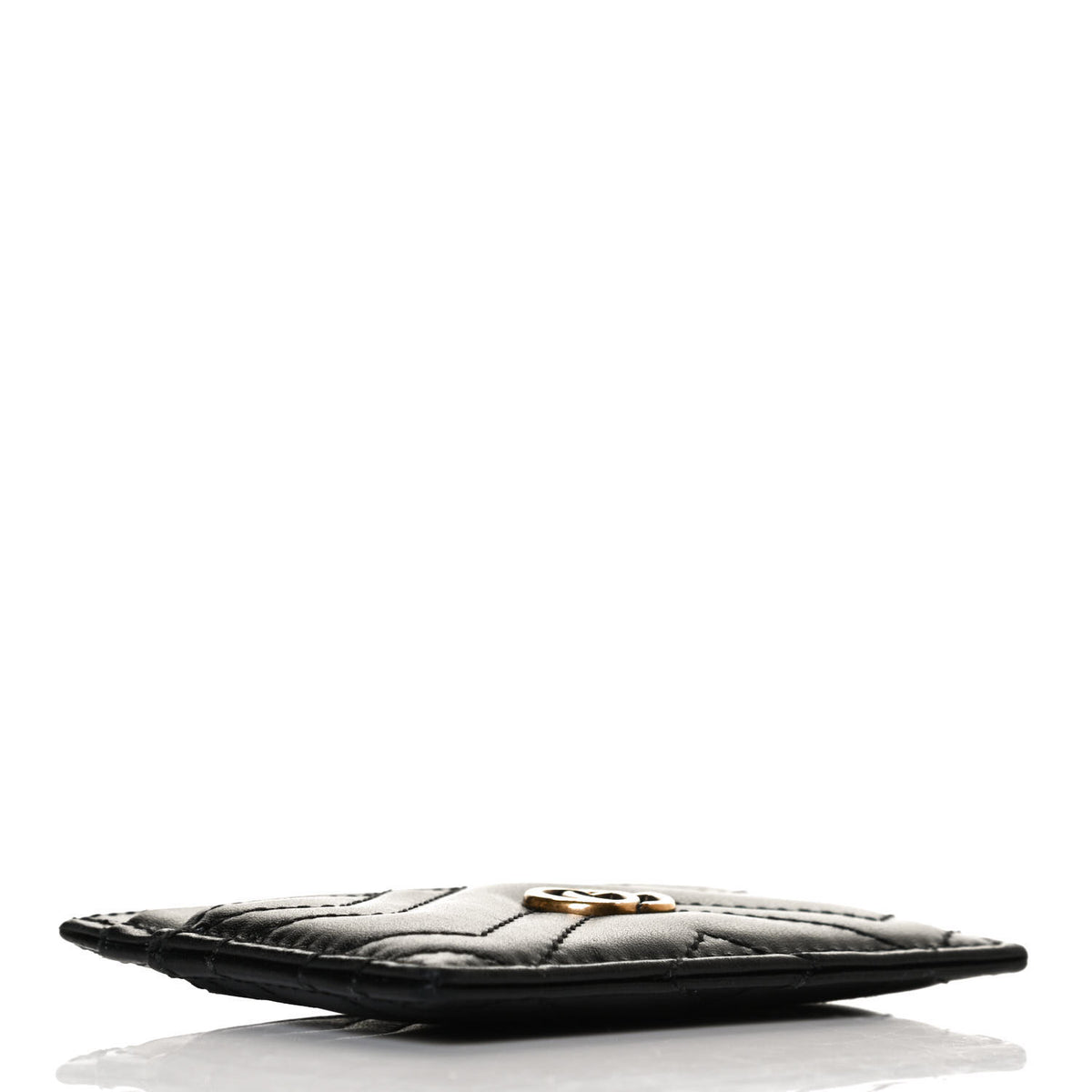 Calfskin Matelasse GG Marmont Card Holder Black