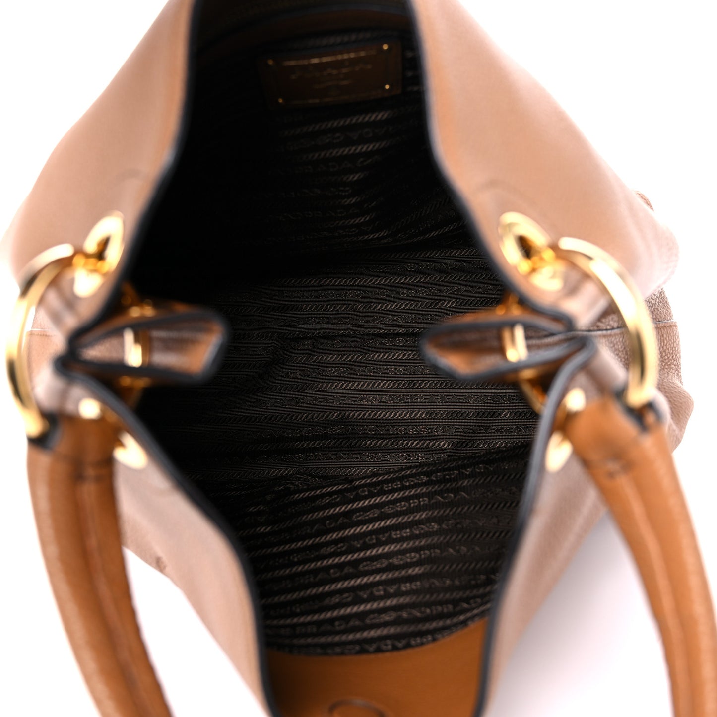 Vitello Phenix Embossed Logo Hobo Cannella