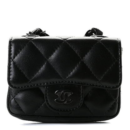 Chanel Lambskin Quilted Mini Chain Belt Bag So Black 1 of 12
