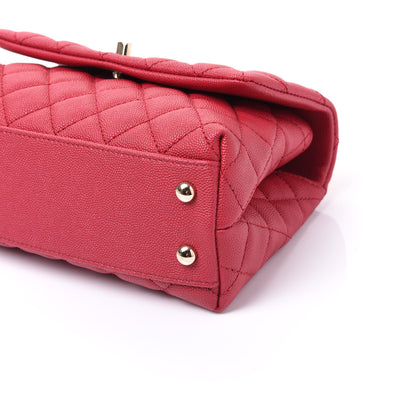 Chanel Caviar Quilted Mini Coco Handle Flap Fuchsia 6 of 10