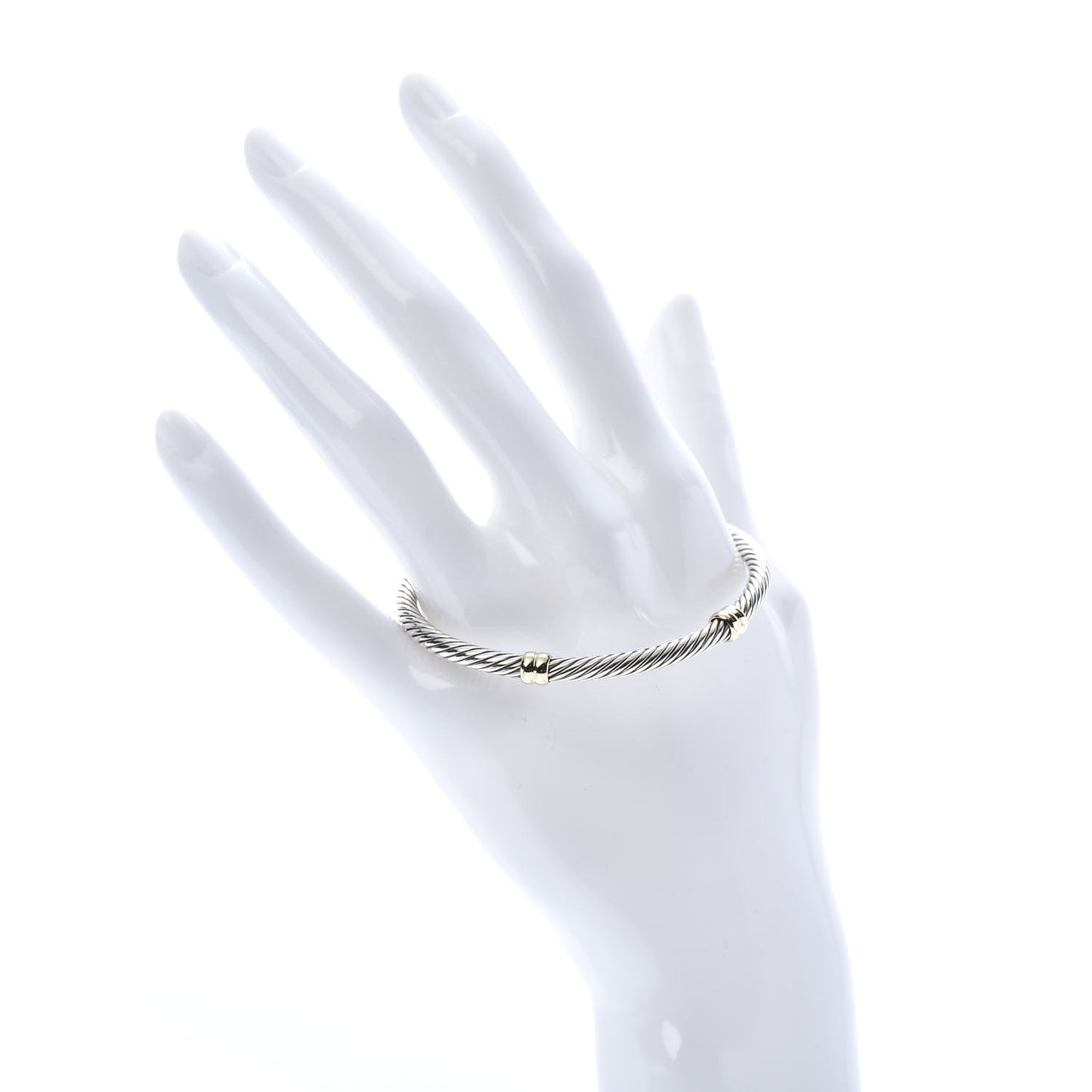 Sterling Silver 18K Yellow Gold 4mm Double Station Cable Bracelet