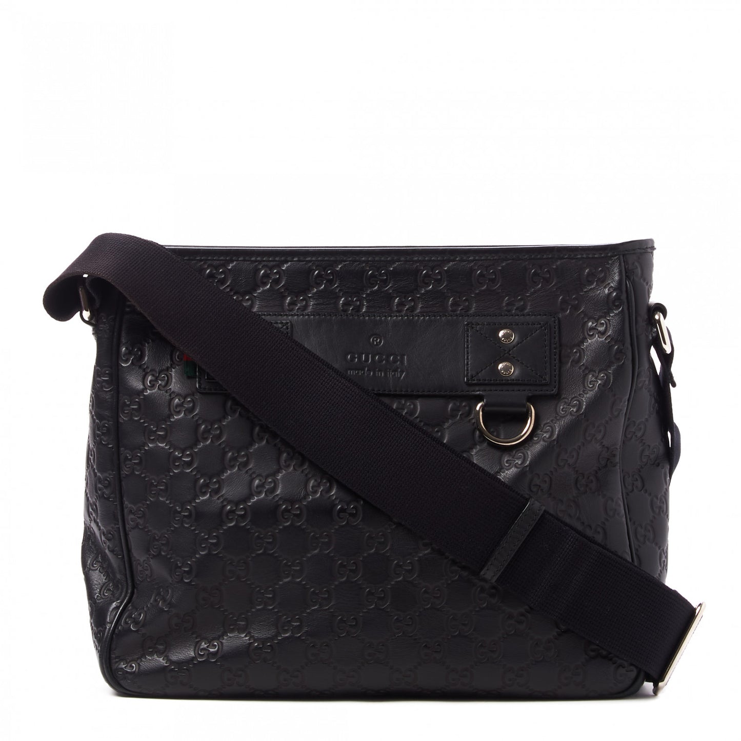 Guccissima Flat Messenger Bag Black