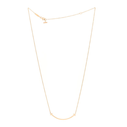 Tiffany 18K Rose Gold Small T Smile Pendant Necklace 3 of 4