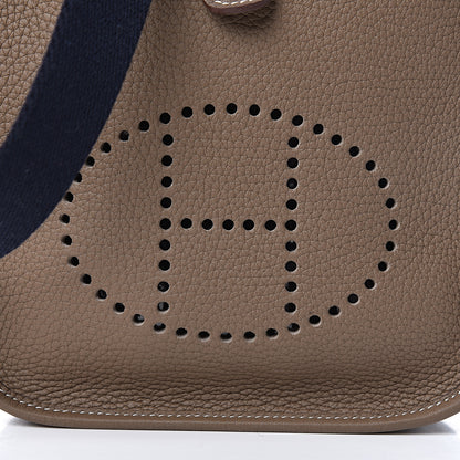 Hermes Taurillon Clemence Amazone Evelyne TPM Etoupe Bleu Indigo 8 of 11