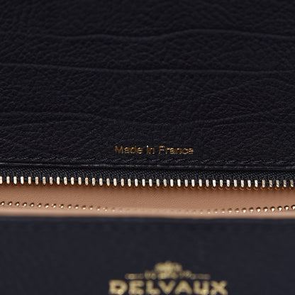 Delvaux Crispy Calfskin Tribal Stitch MM Tempete Satchel Black Bronze 7 of 13