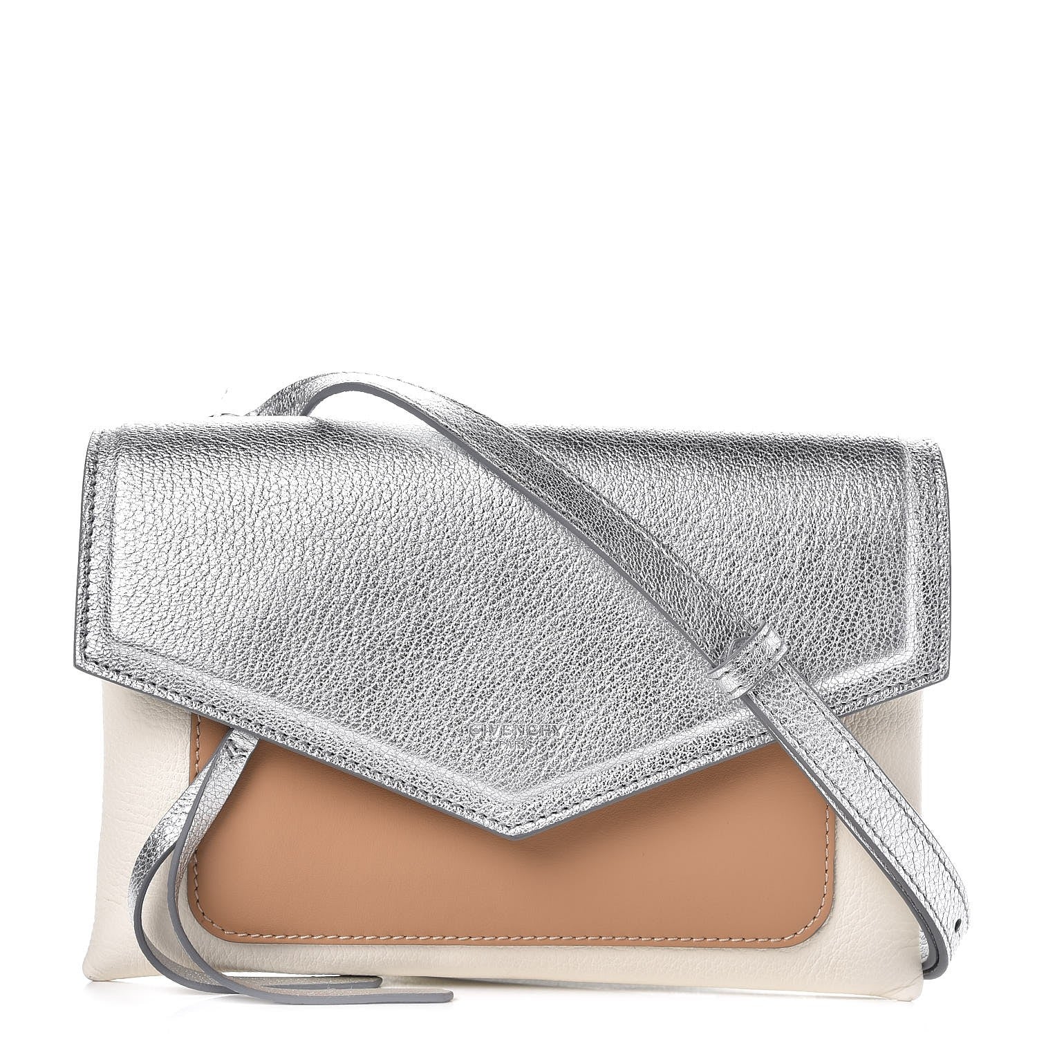 Givenchy Calfskin Duetto Crossbody Bag Silver 1 of 8