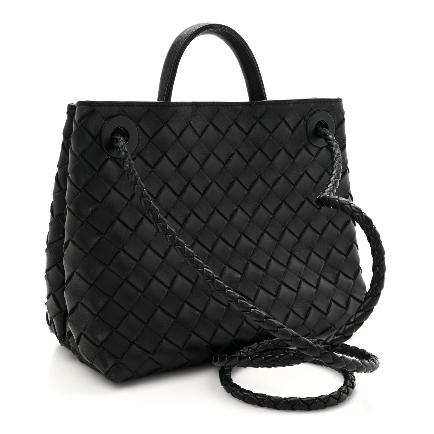 Nappa Intrecciato Small Andiamo Shoulder Bag Black