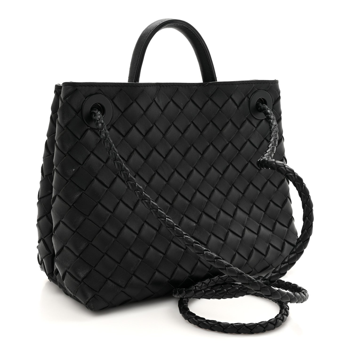 Bottega Veneta Nappa Intrecciato Small Andiamo Shoulder Bag Black 3 of 14