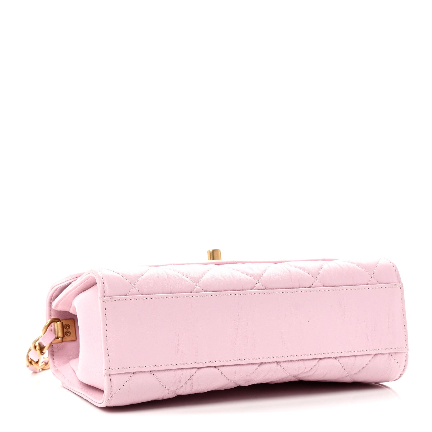 Chanel Crumpled Lambskin Quilted Mini CC Links Top Handle Flap Light Pink 4 of 10