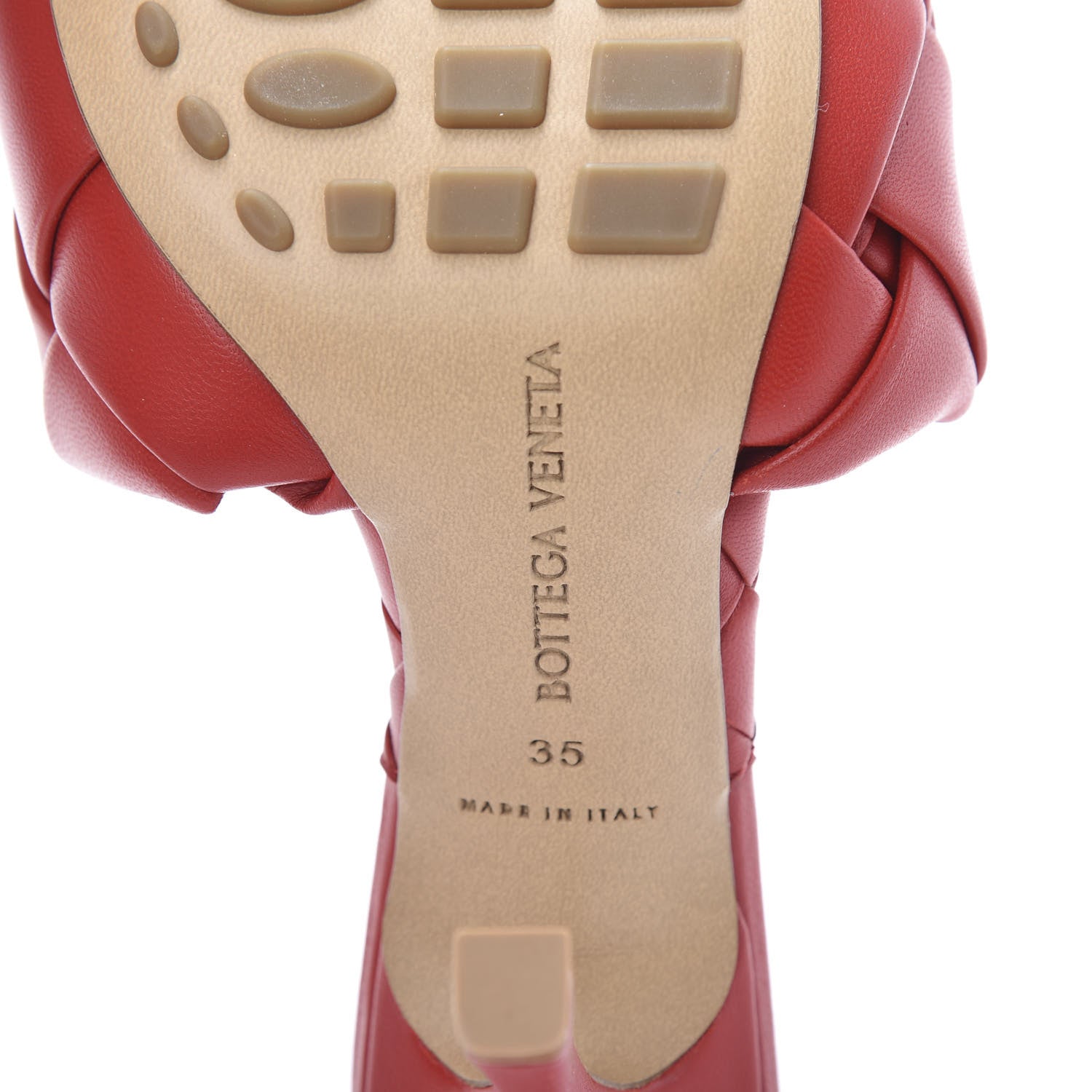 Bottega Veneta Nappa Maxi Intrecciato Lido 90mm Mule Sandals 35 Bright Red 7 of 8