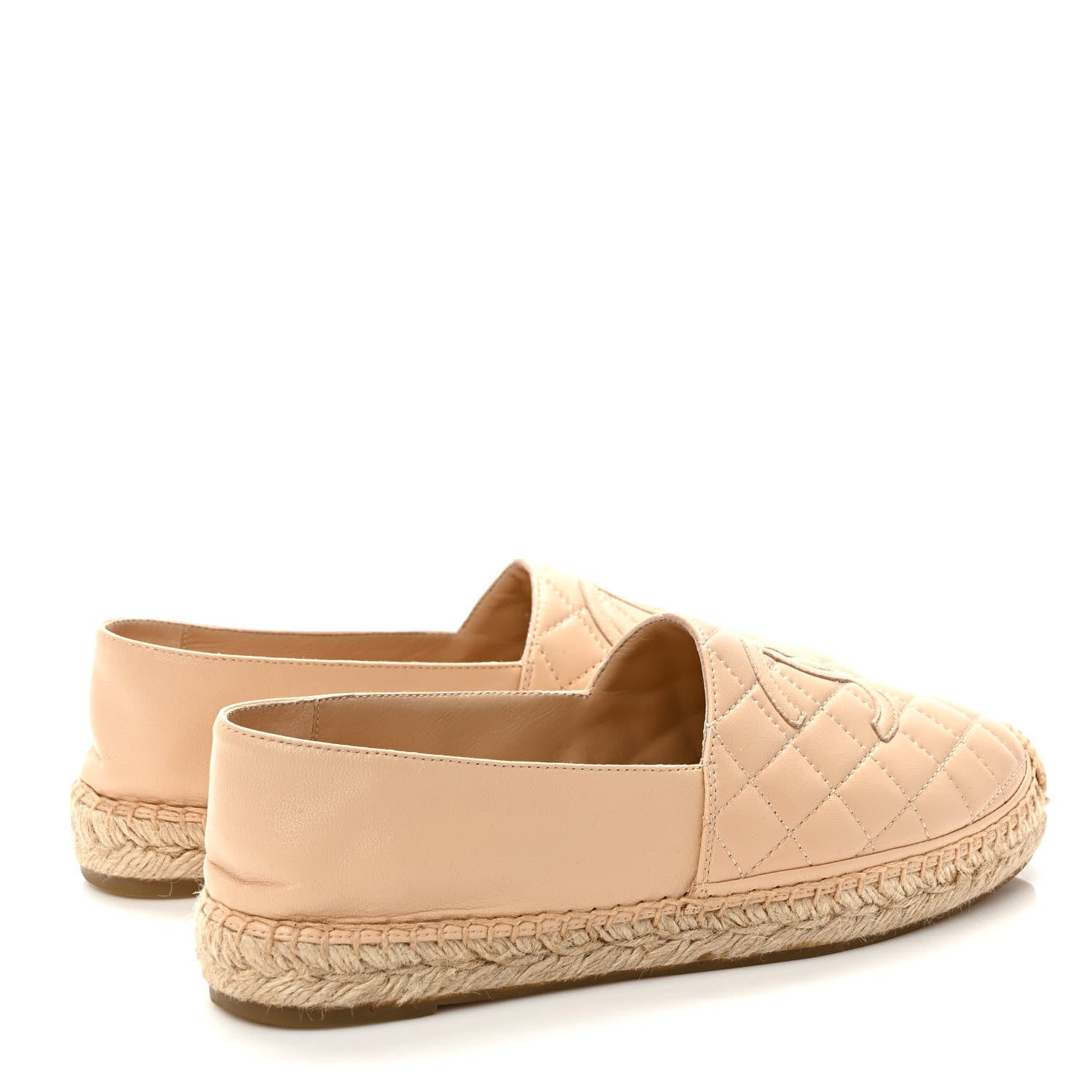 Chanel Lambskin Quilted CC Espadrilles 39 Beige 4 of 8