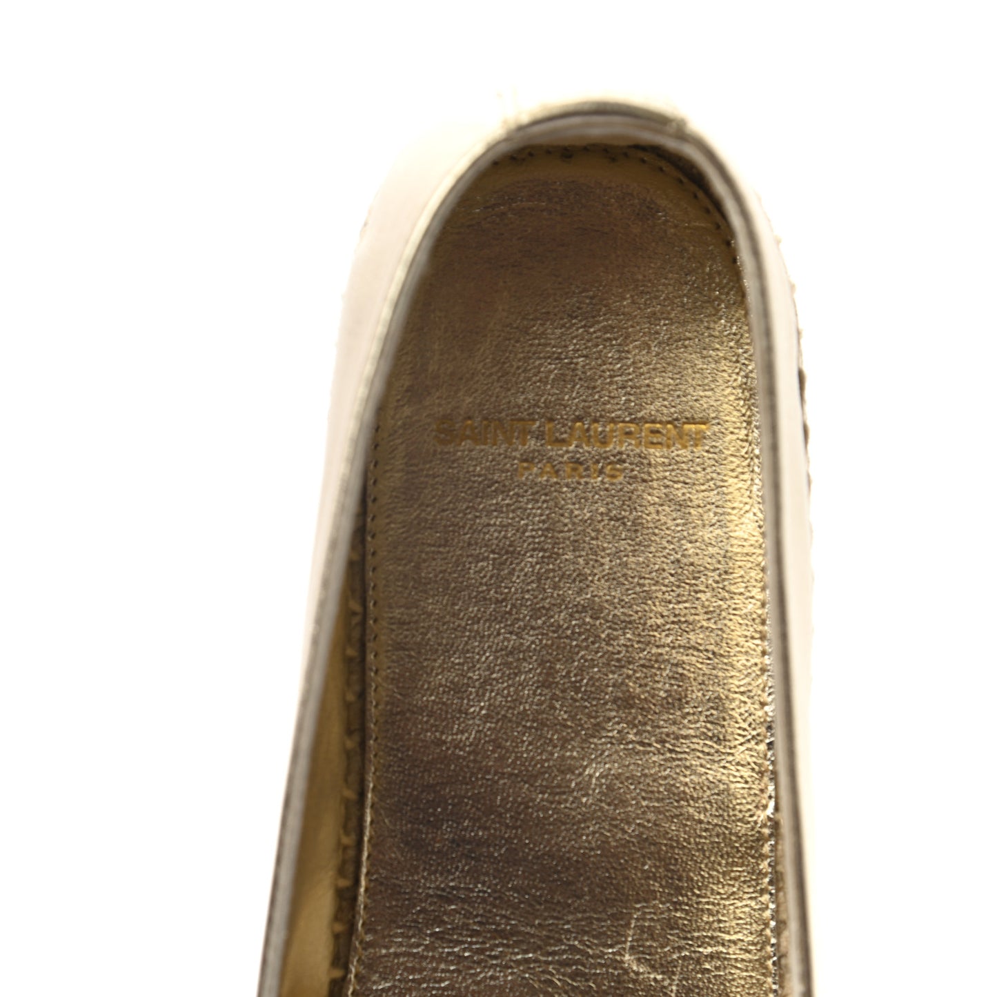 Metallic Lambskin Monogram Espadrilles 38 Platino