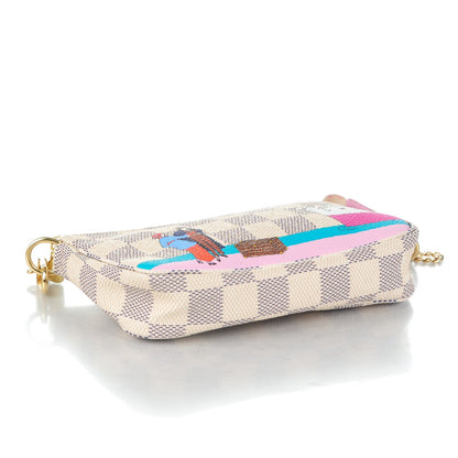 Louis Vuitton Damier Azur 2016 Christmas Animation Mini Pochette Accessories 4 of 7