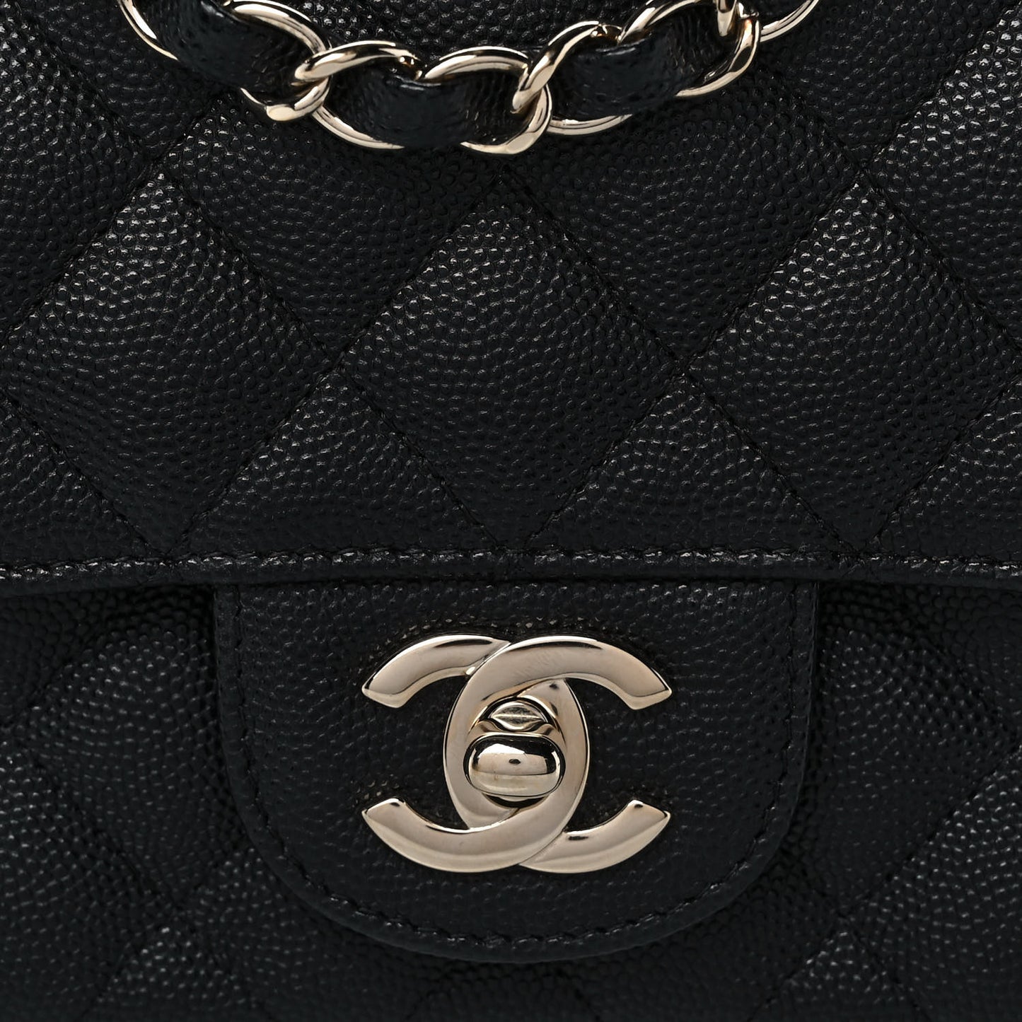 Caviar Quilted Mini Square Flap Black