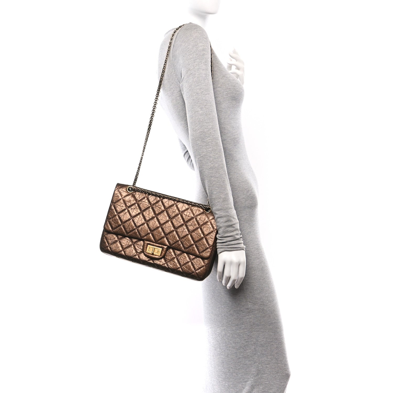 Chanel Metallic Aged Calfskin 2.55 Reissue 226 Flap Bronze 2 of 10