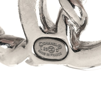Chanel Metal CC Rope Earrings Silver 4 of 5