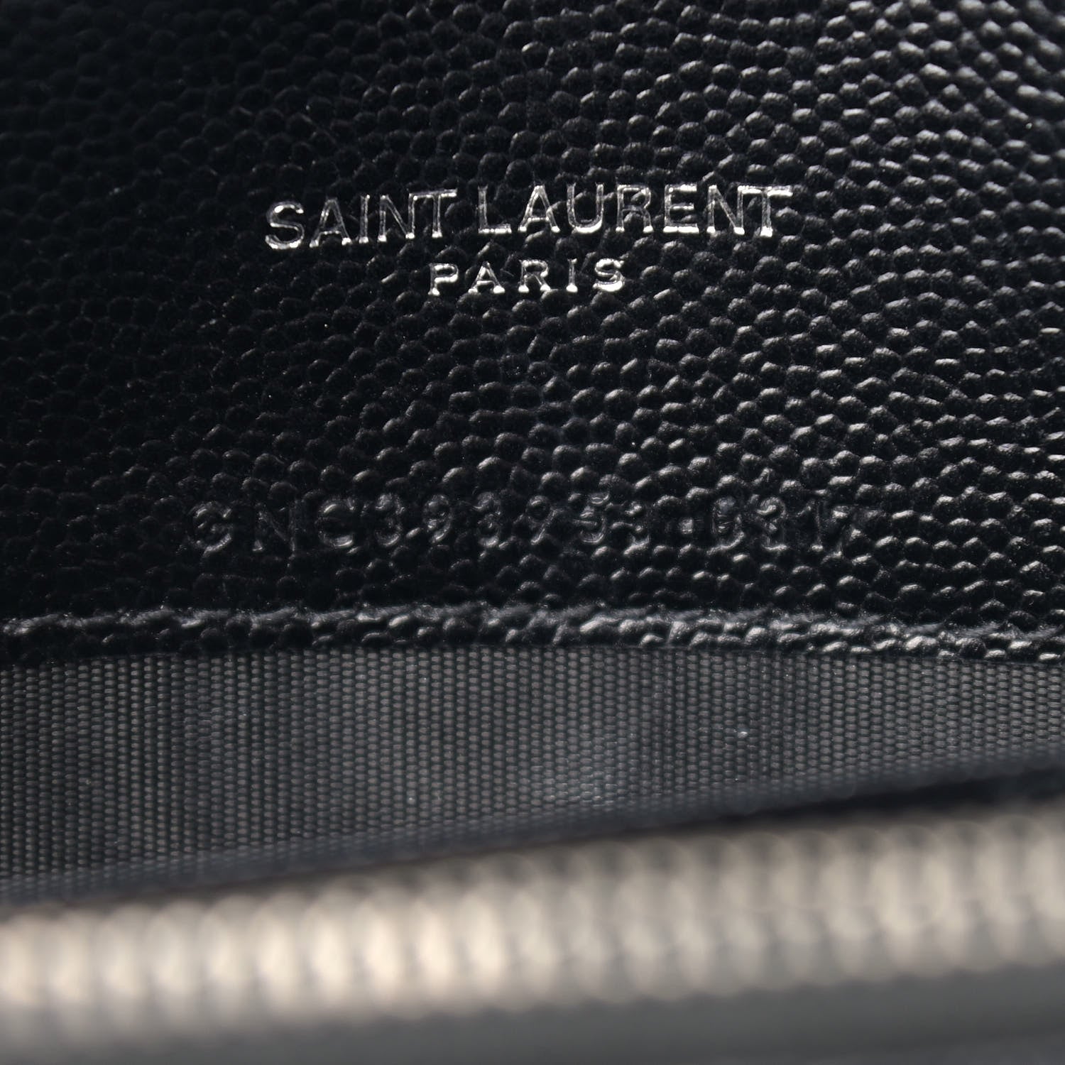 Saint Laurent Grain De Poudre Matelasse Chevron Monogram Envelope Chain Wallet Black 8 of 11