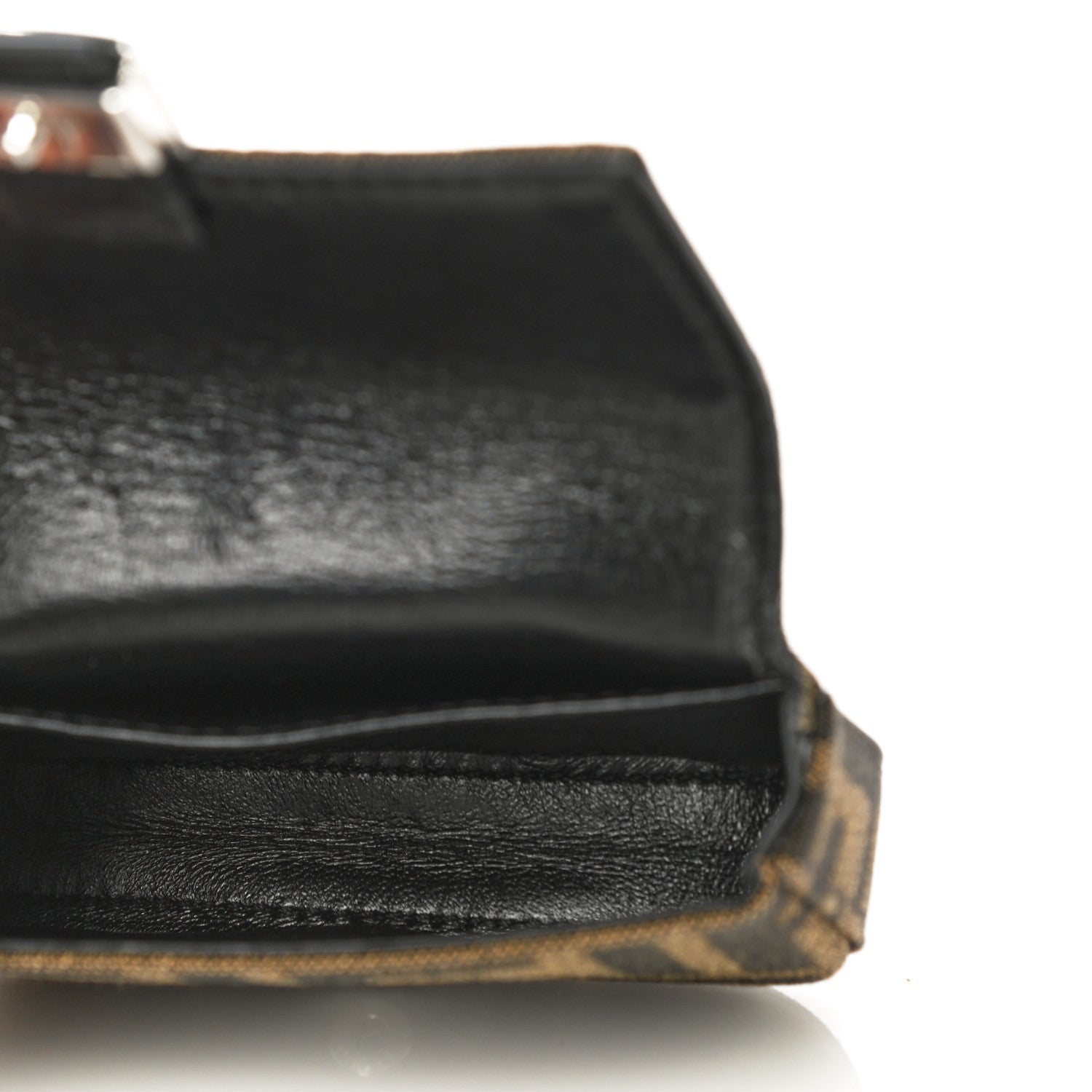 Fendi Recycled Fabric Jacquard Vitello Grace FF 1974 Nano Baguette Charm Tobacco Moro Black 5 of 10