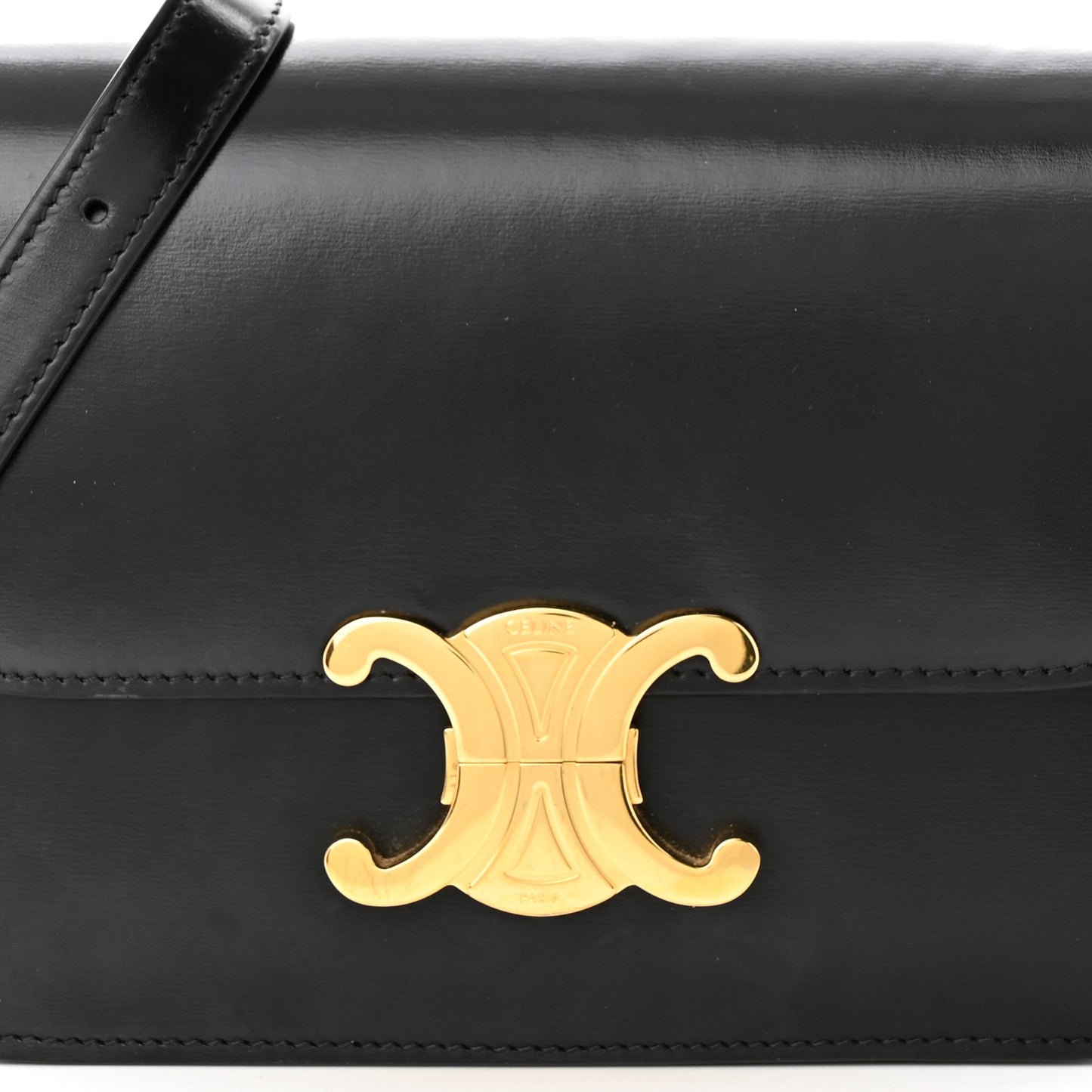 Shiny Calfskin Small Triomphe Black