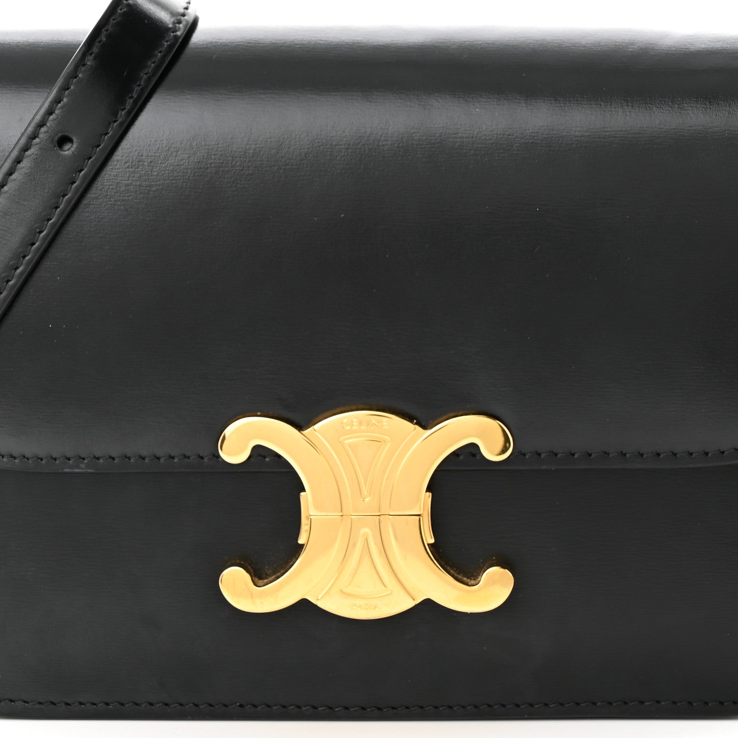 Celine Shiny Calfskin Small Triomphe Black 8 of 10