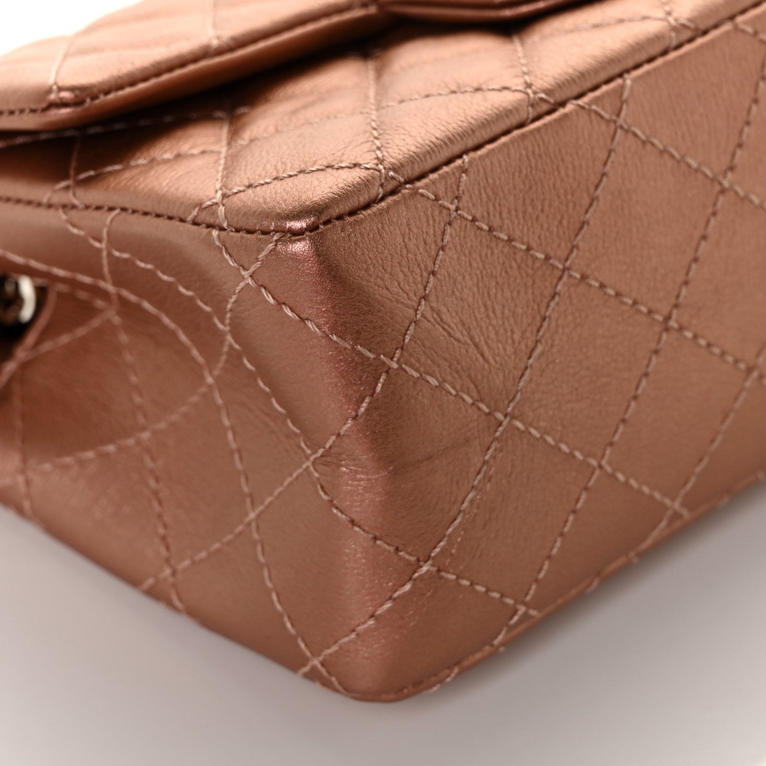Chanel Metallic Grained Calfskin Quilted 2.55 Reissue Mini Flap Copper Pink 9 of 11