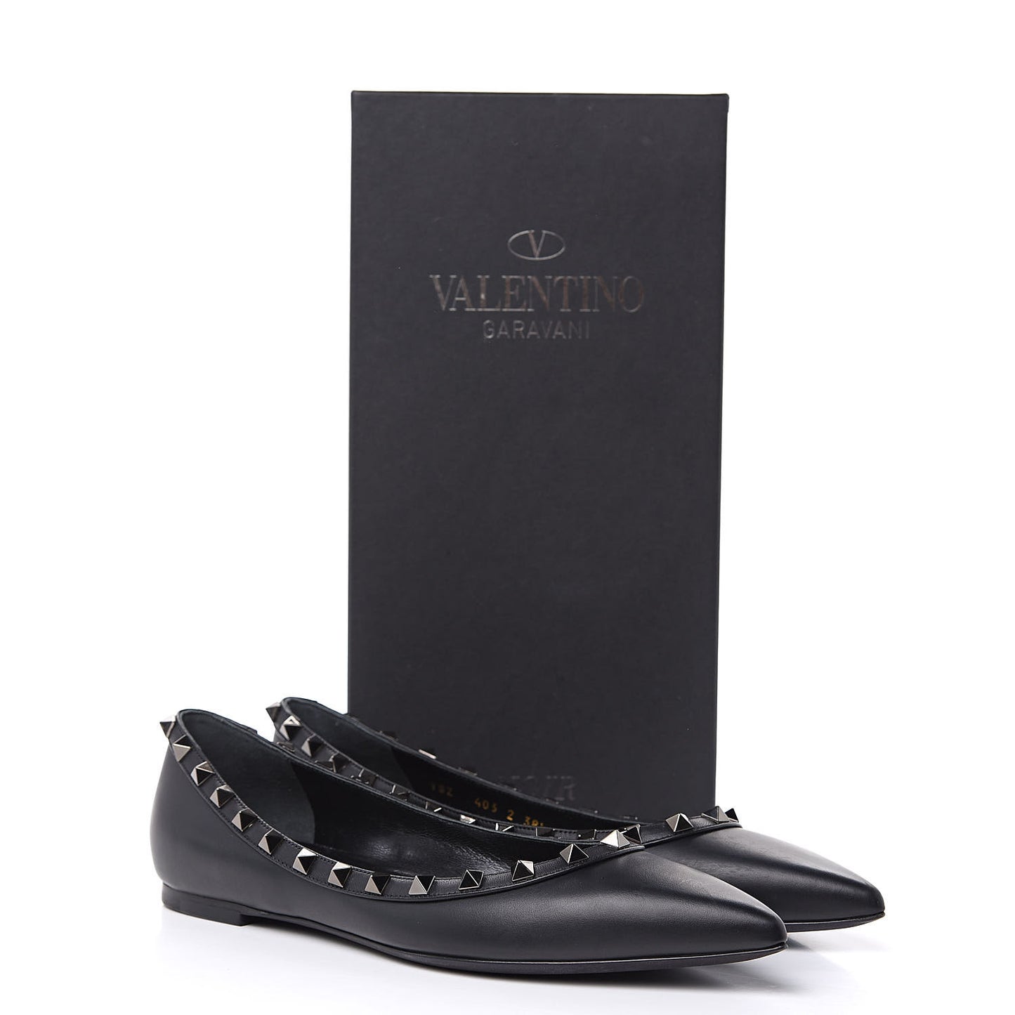 Nappa Rockstud Ballerina Flats 38.5 Black