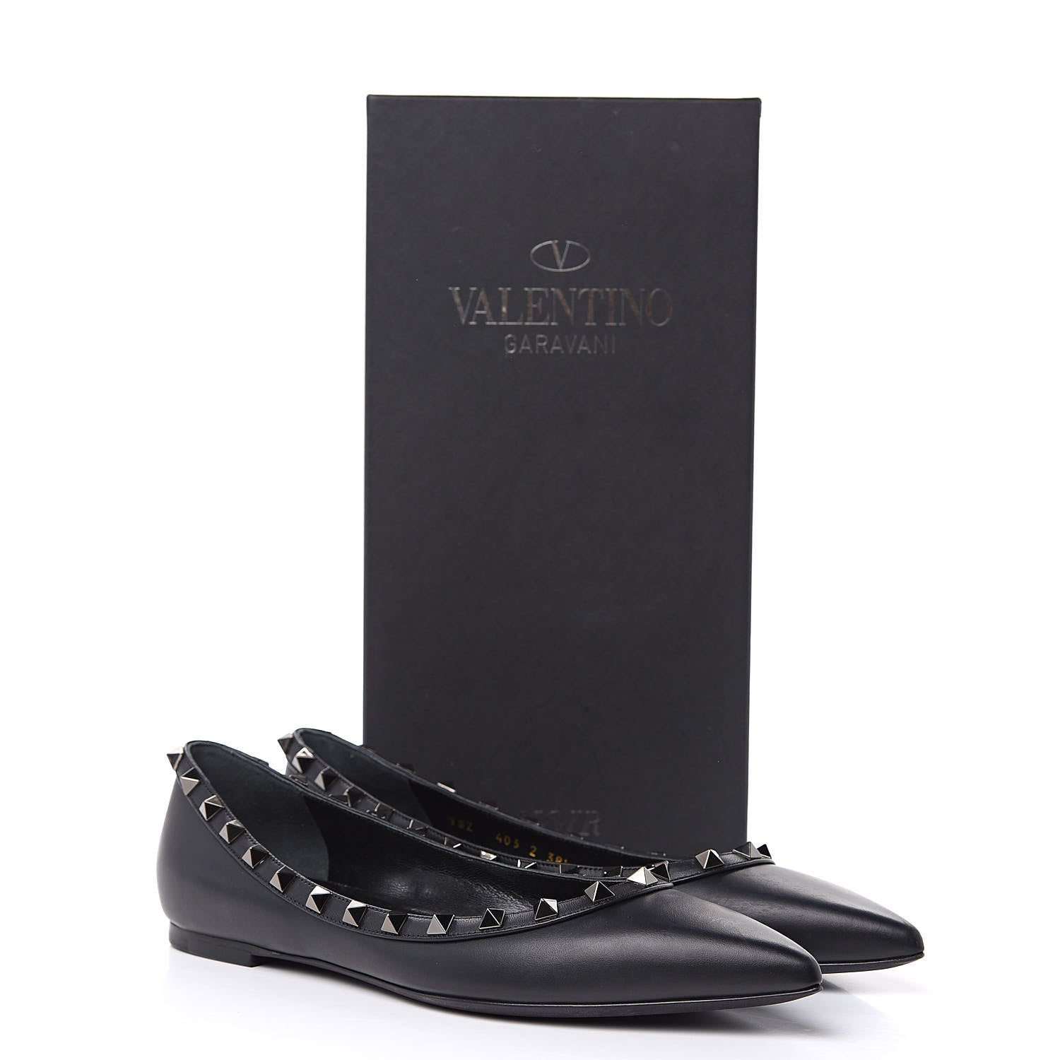 Valentino Garavani Nappa Rockstud Ballerina Flats 38.5 Black 10 of 10