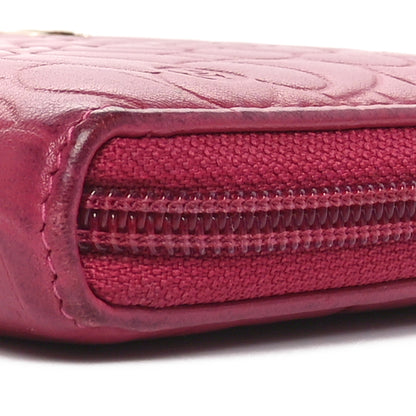 Chanel Lambskin Camellia Embossed Large Gusset Zip Around Wallet Fuchsia 11 of 13