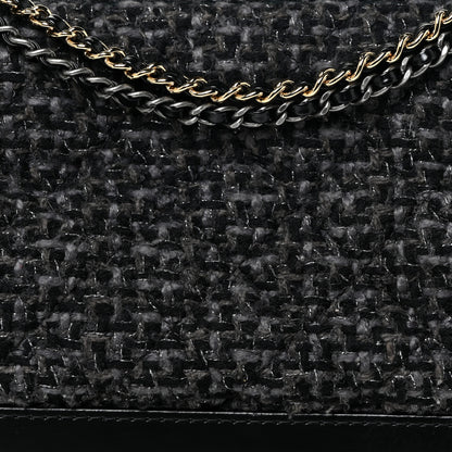 Chanel Tweed Calfskin Quilted Medium Gabrielle Hobo Black 8 of 17