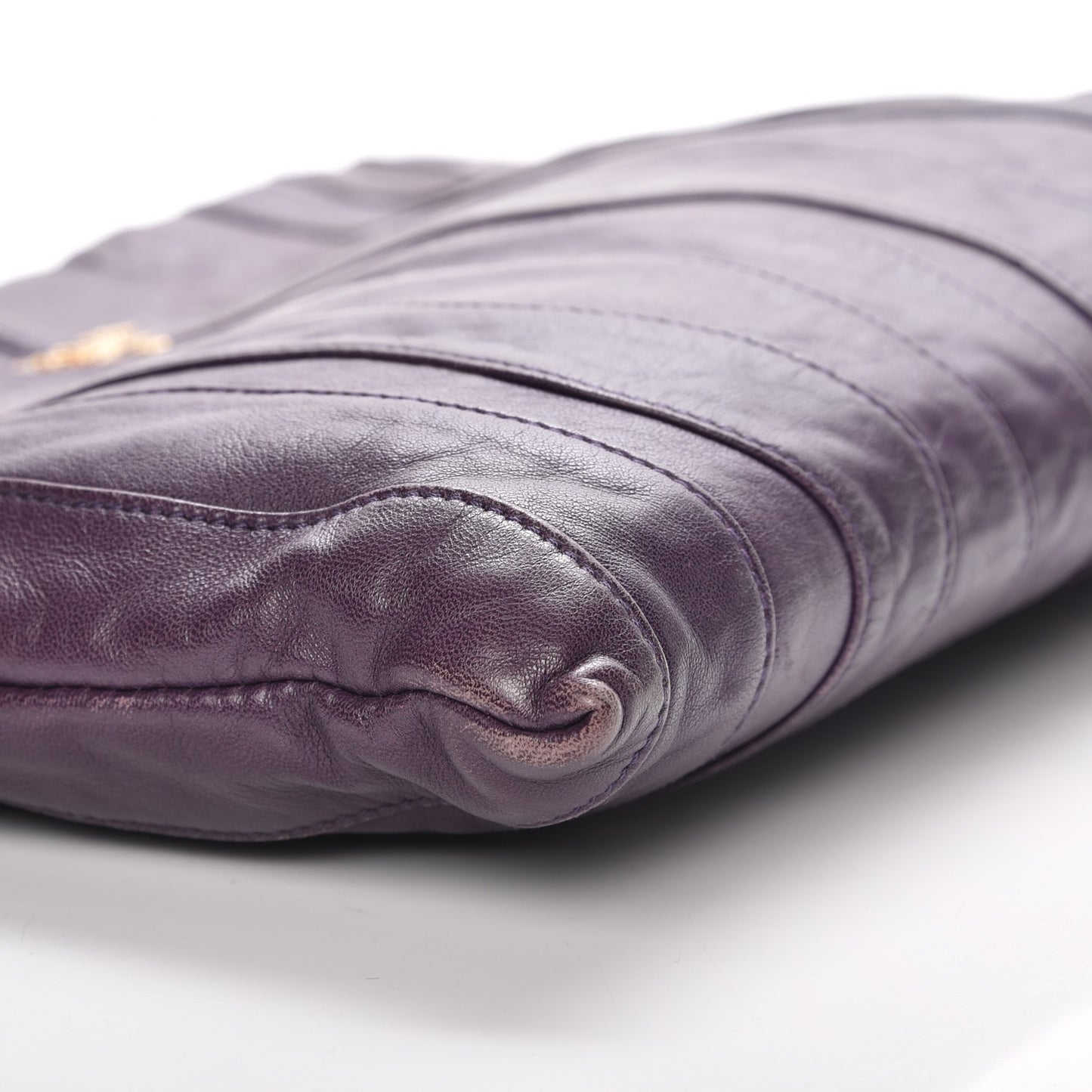 Nappa Stripes Clutch Viola