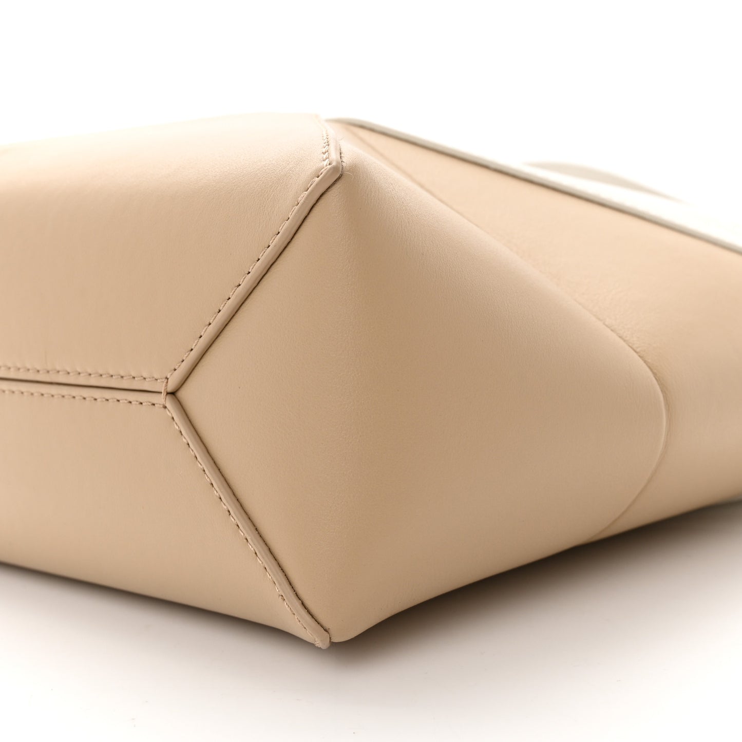Shiny Calfskin Mini Puzzle Fold Tote Soft White Paper Craft