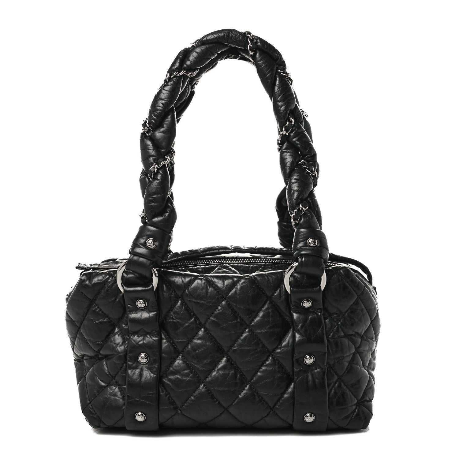 Chanel Distressed Lambskin Small Lady Braid Tote Black 1 of 9