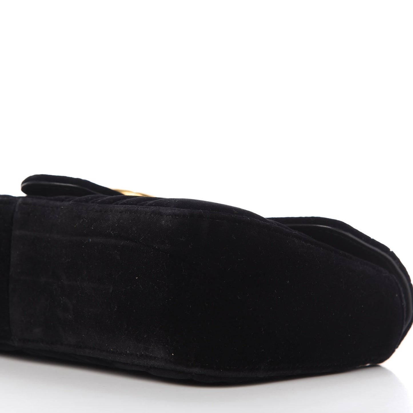 Velvet Matelasse Small GG Marmont Shoulder Bag Black