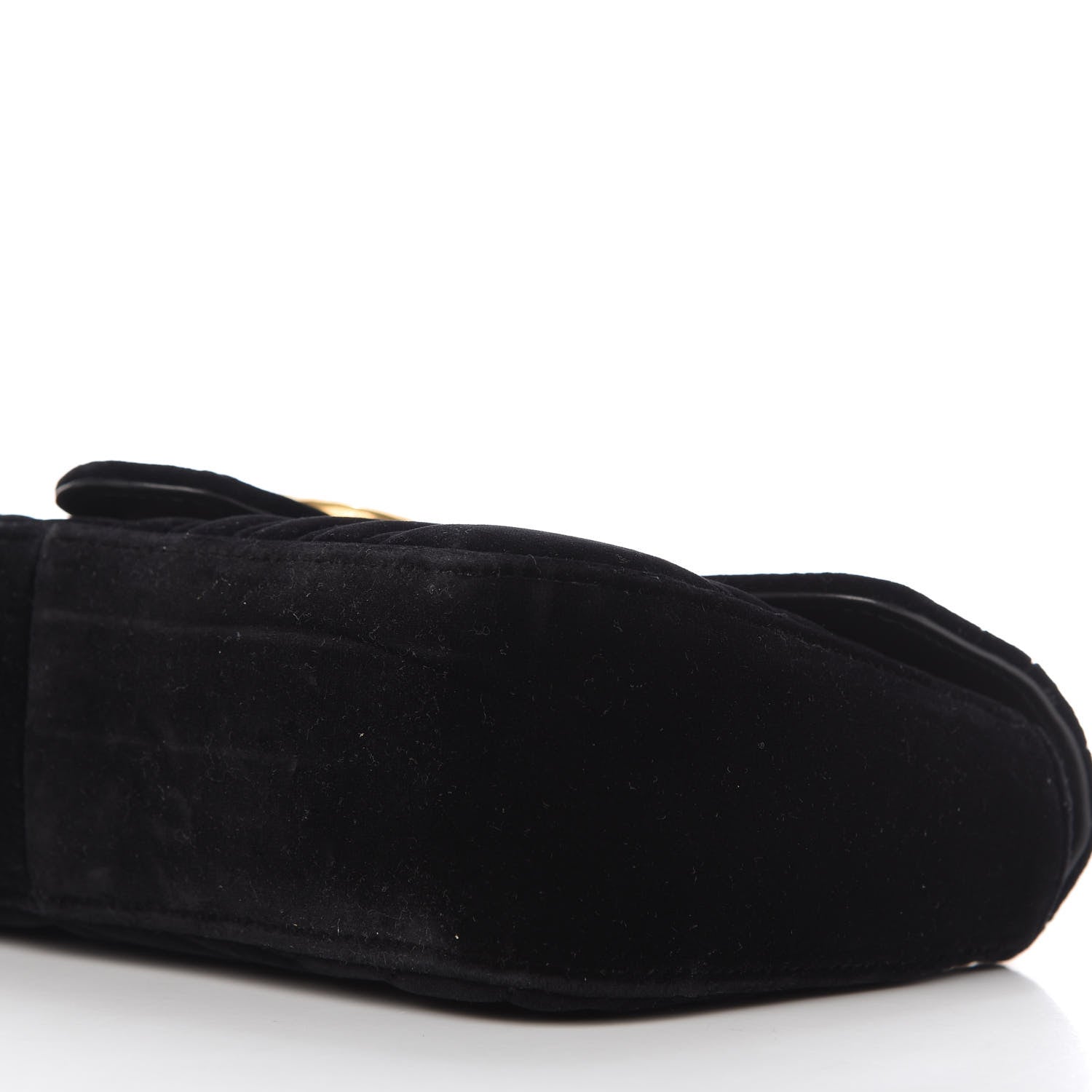 Gucci Velvet Matelasse Small GG Marmont Shoulder Bag Black 7 of 10