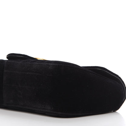 Gucci Velvet Matelasse Small GG Marmont Shoulder Bag Black 7 of 10