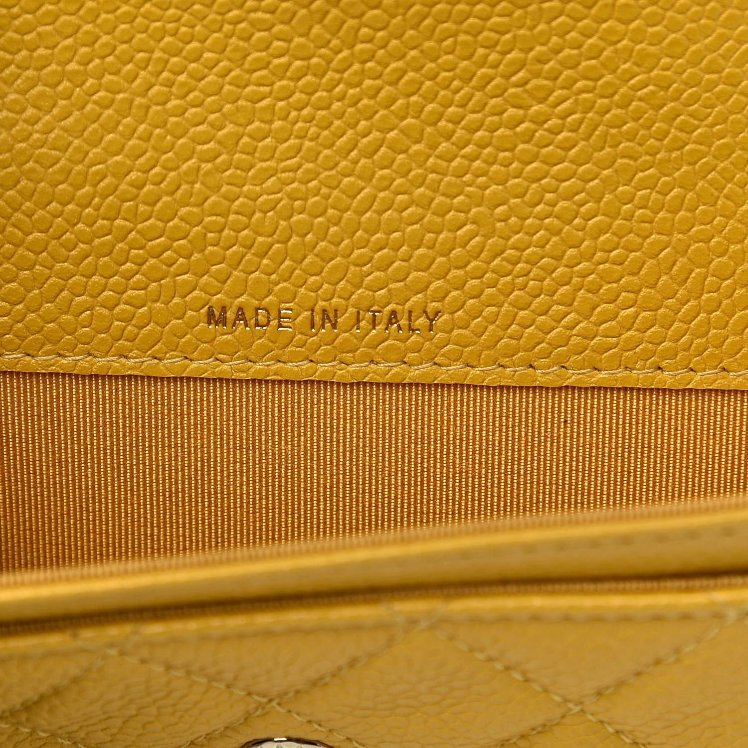 Chanel Caviar Quilted Flap Card Holder Yellow 7 of 10