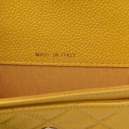 Chanel Caviar Quilted Flap Card Holder Yellow 7 of 10