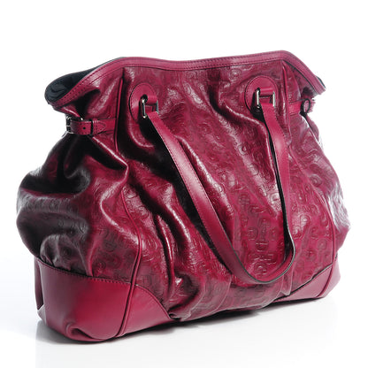 Gucci Horsebit Embossed Full Moon Tote Dark Red 3 of 7