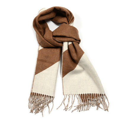 Hermes Cashmere Fringe Scarf Noisette Ecru 1 of 4