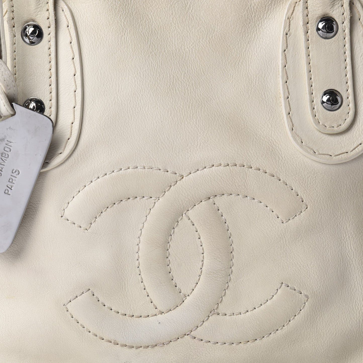 Calfskin Small CC Bowler White