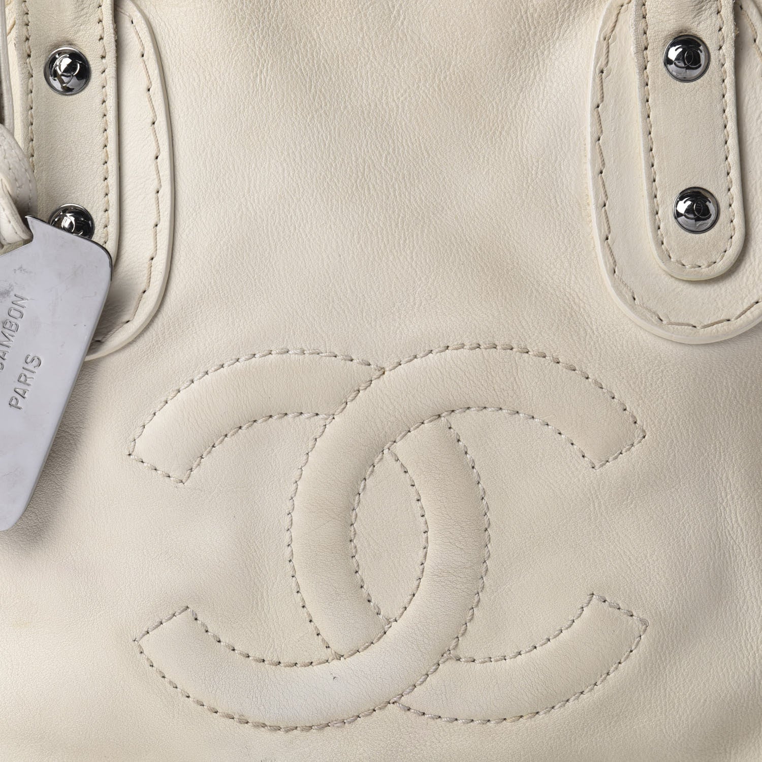 Chanel Calfskin Small CC Bowler White 11 of 11
