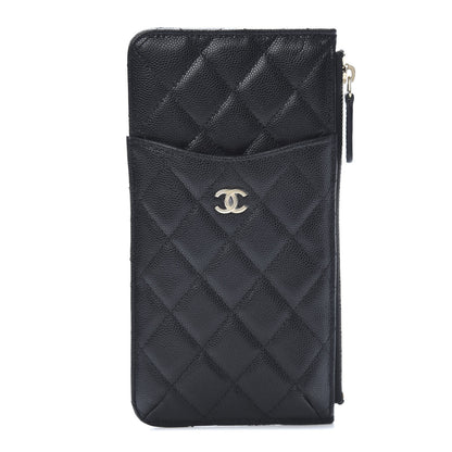 Chanel Caviar Quilted Classic Flat Wallet Pouch Black 1 of 8
