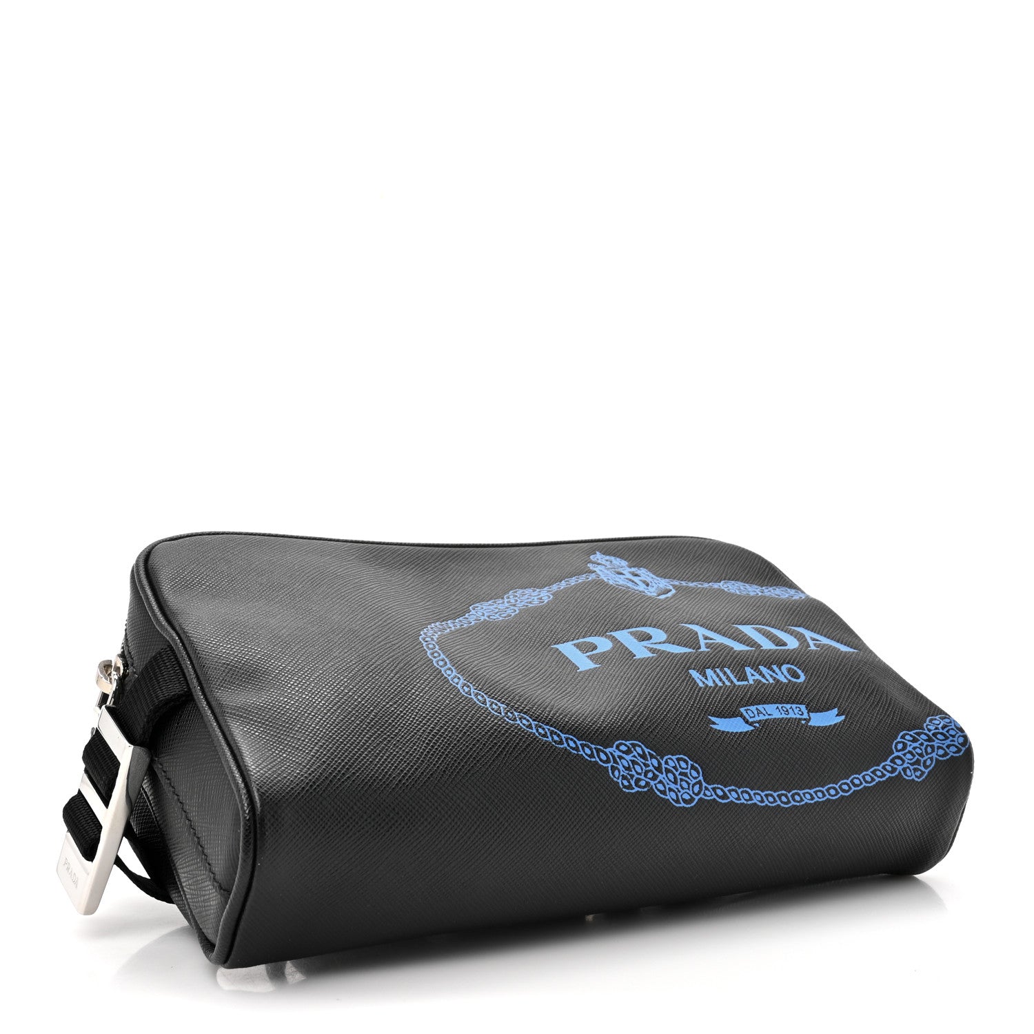 Prada Saffiano Travel Brique Belt Bag Black Blue 4 of 10
